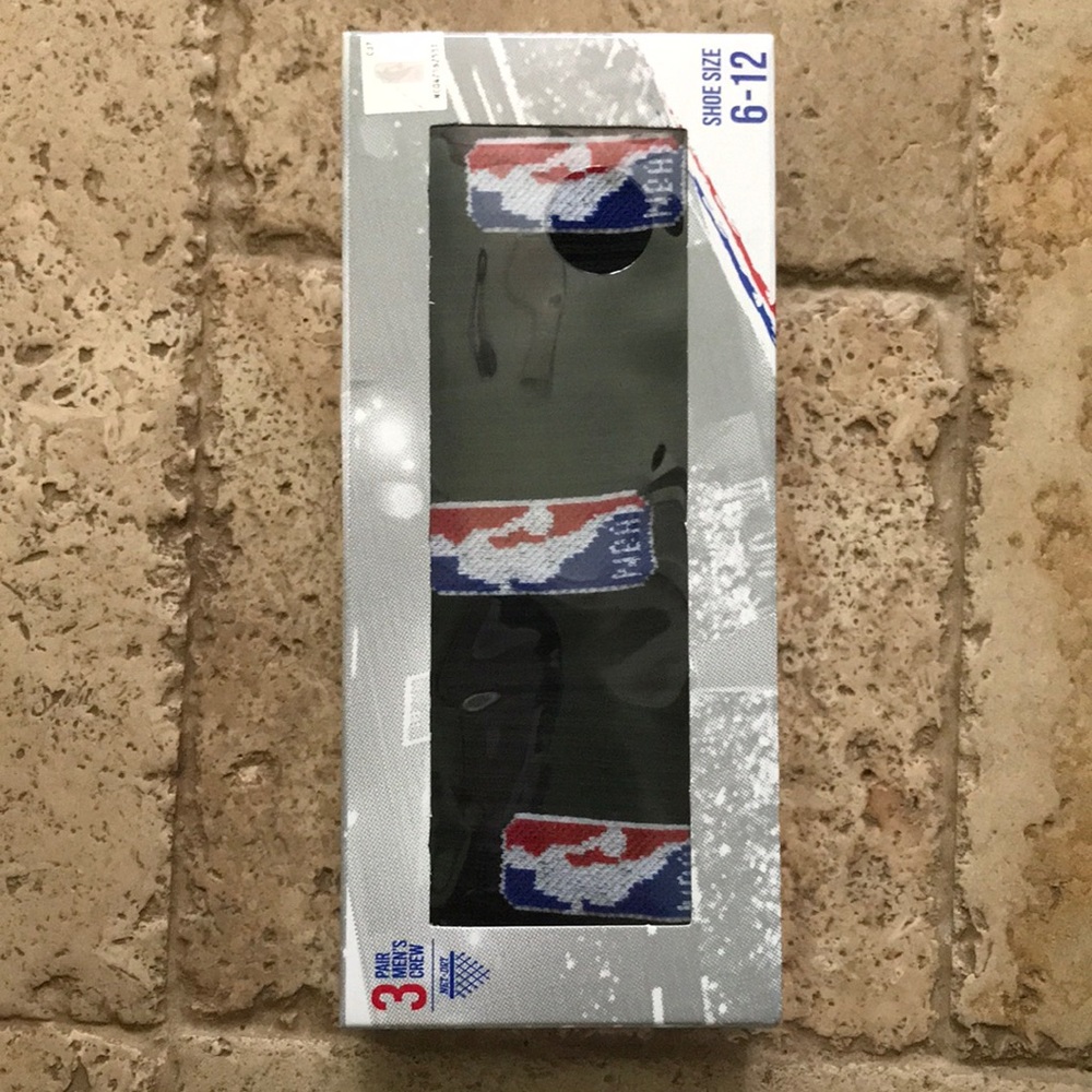 NBA 3 Pair Men’s Crew Black Socks